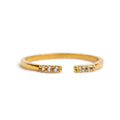 ***Gold Plated White Topaz Trio Ring Adjustable