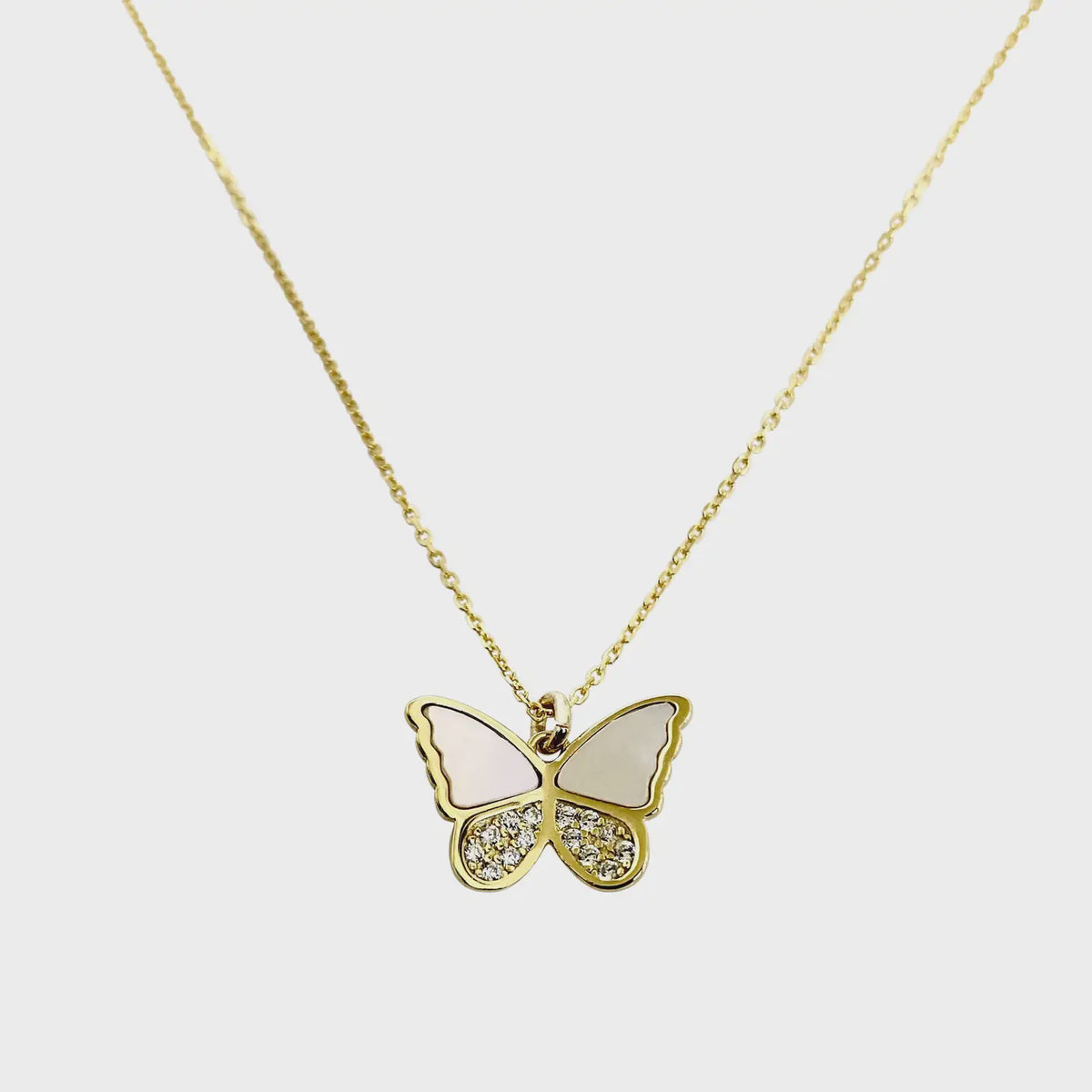 Mother of Pearl Butterfly Necklace