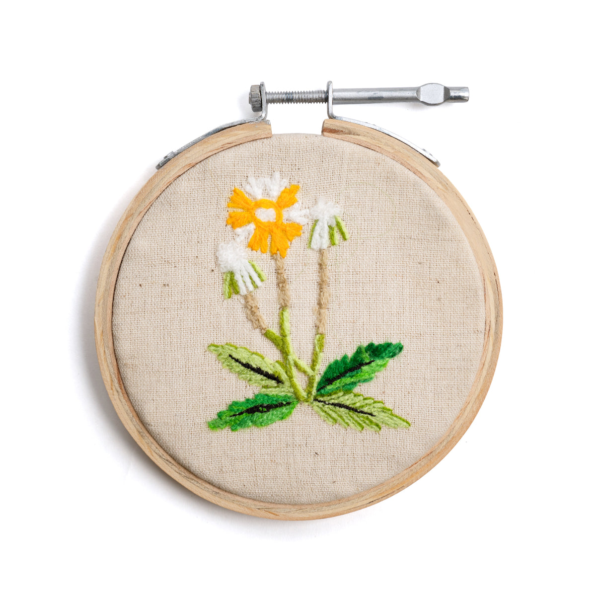 Yellow Dandelion Embroidery Hoop Collection - 4in