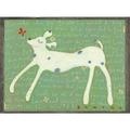 Girl Dog Art Print - Grey Wood