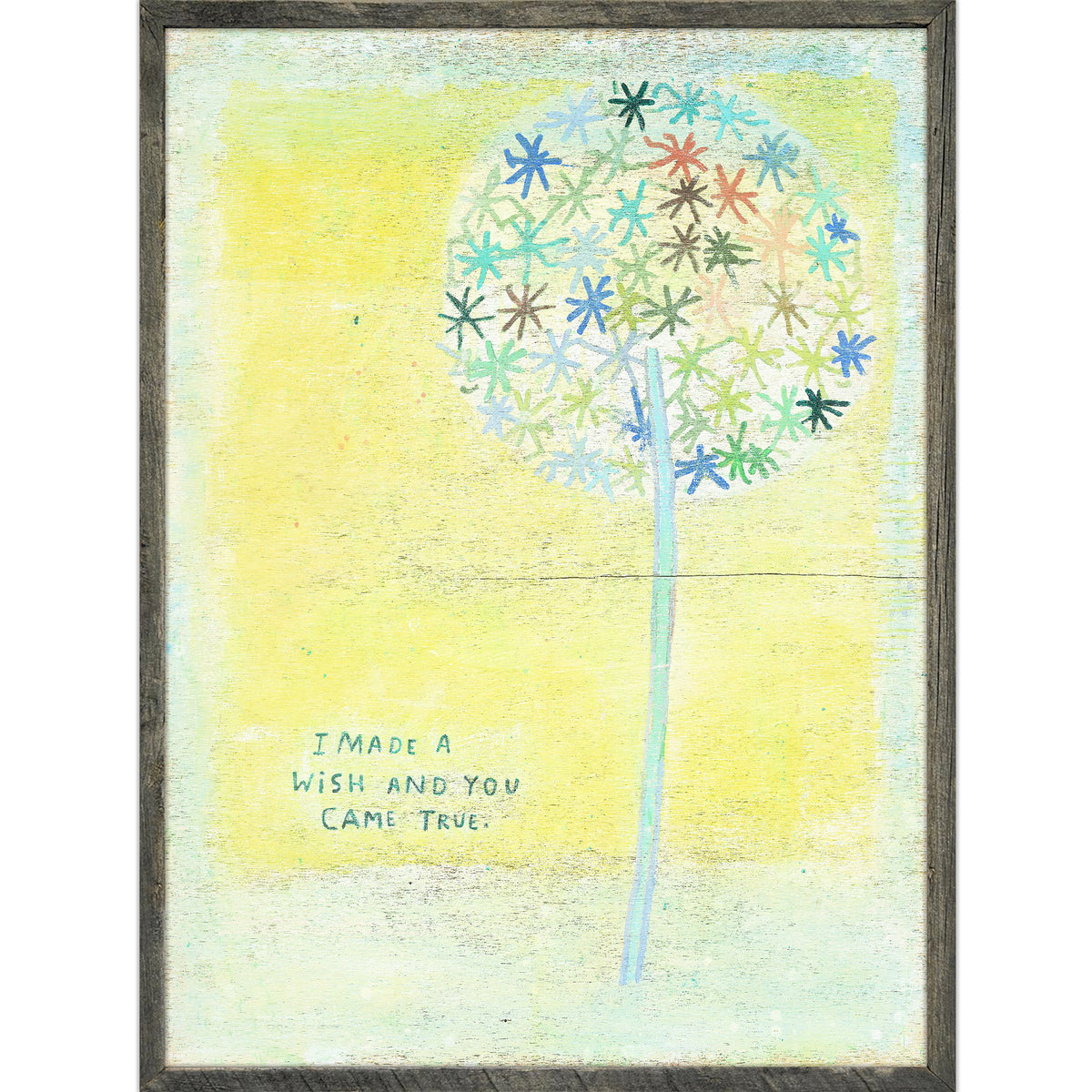 I Made A Wish Art Print - Grey Wood