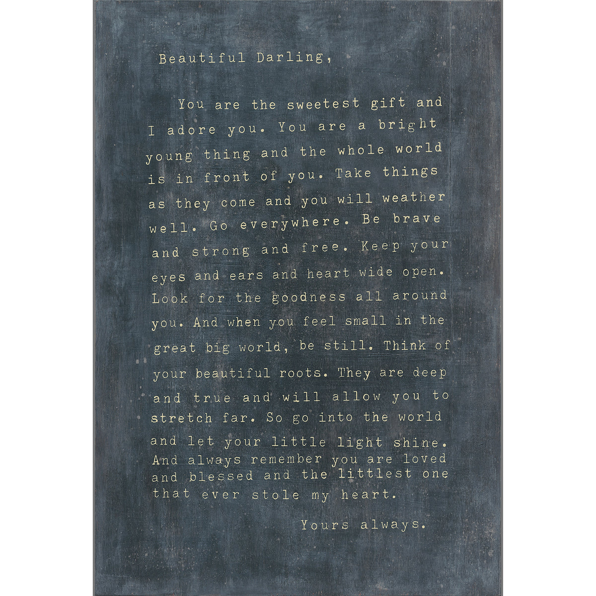 Letter for Sophie Art Print in Charcoal
