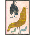 Mama Loves Her Baby Birds Art Print - Grey Wood