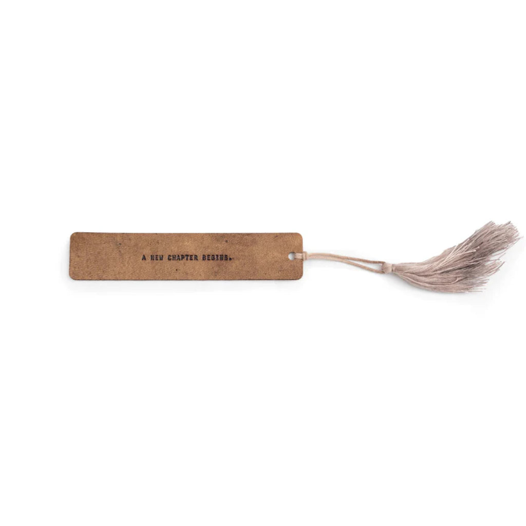 A New Chapter Begins Leather Bookmark