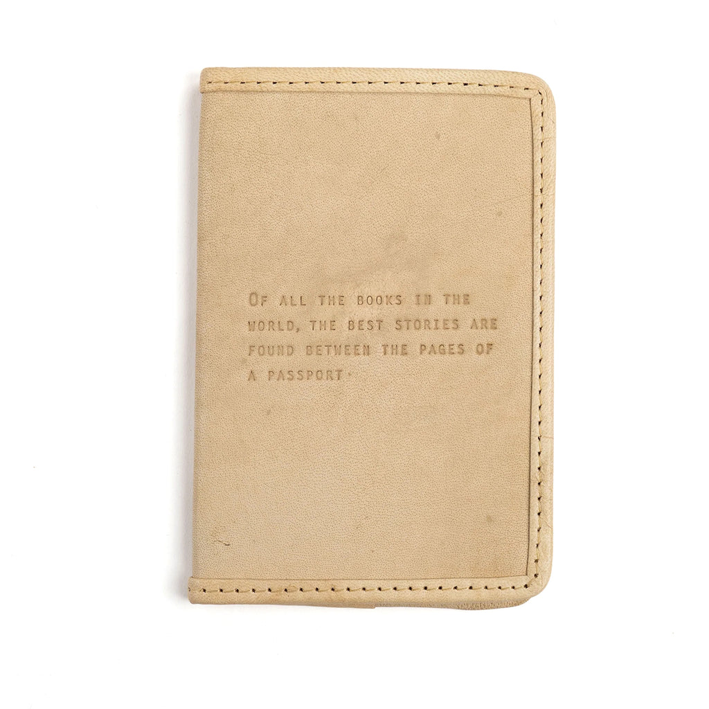 Of All the Books in the World Leather Passport Cover - Honey