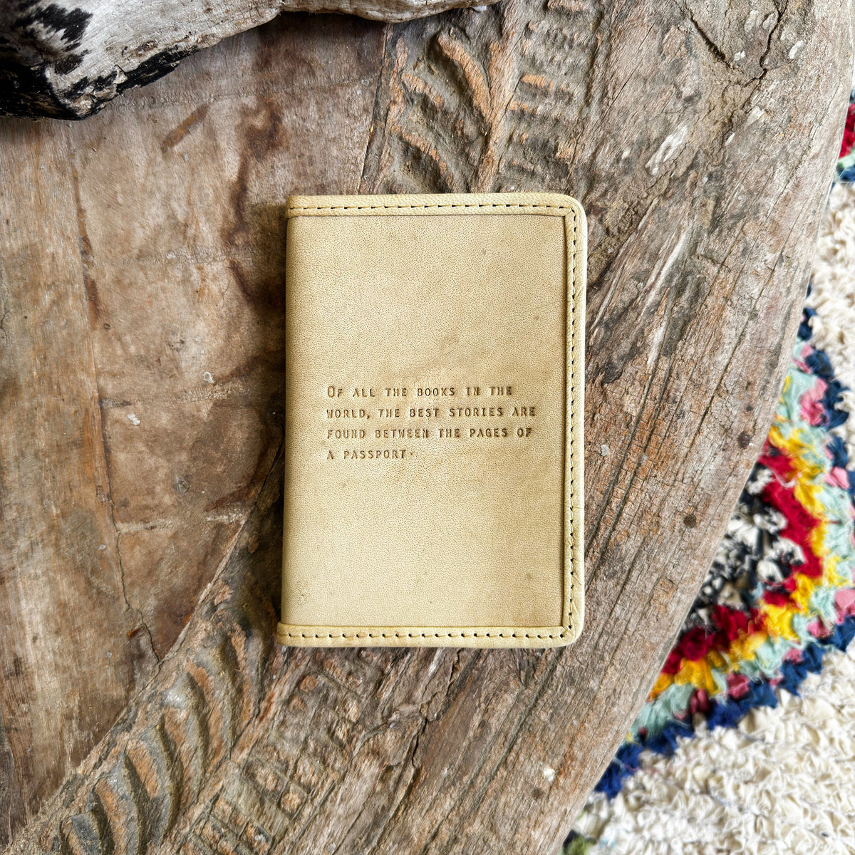 Of All the Books in the World Leather Passport Cover - Honey