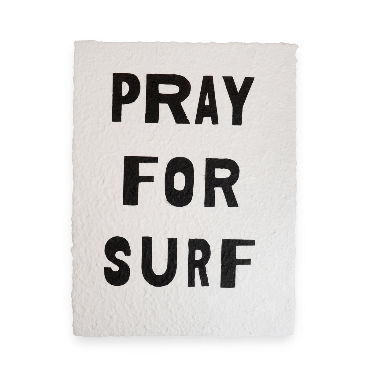 Pray for Surf Handmade Paper Print - 12x16