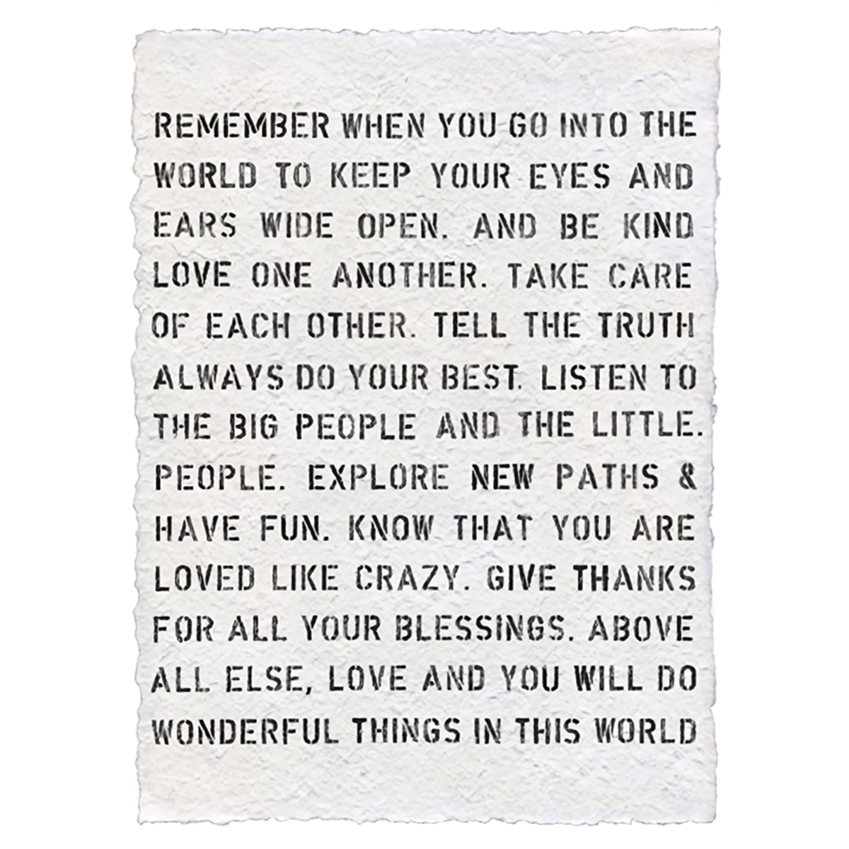 Remember When Handmade Paper Print - 12x16