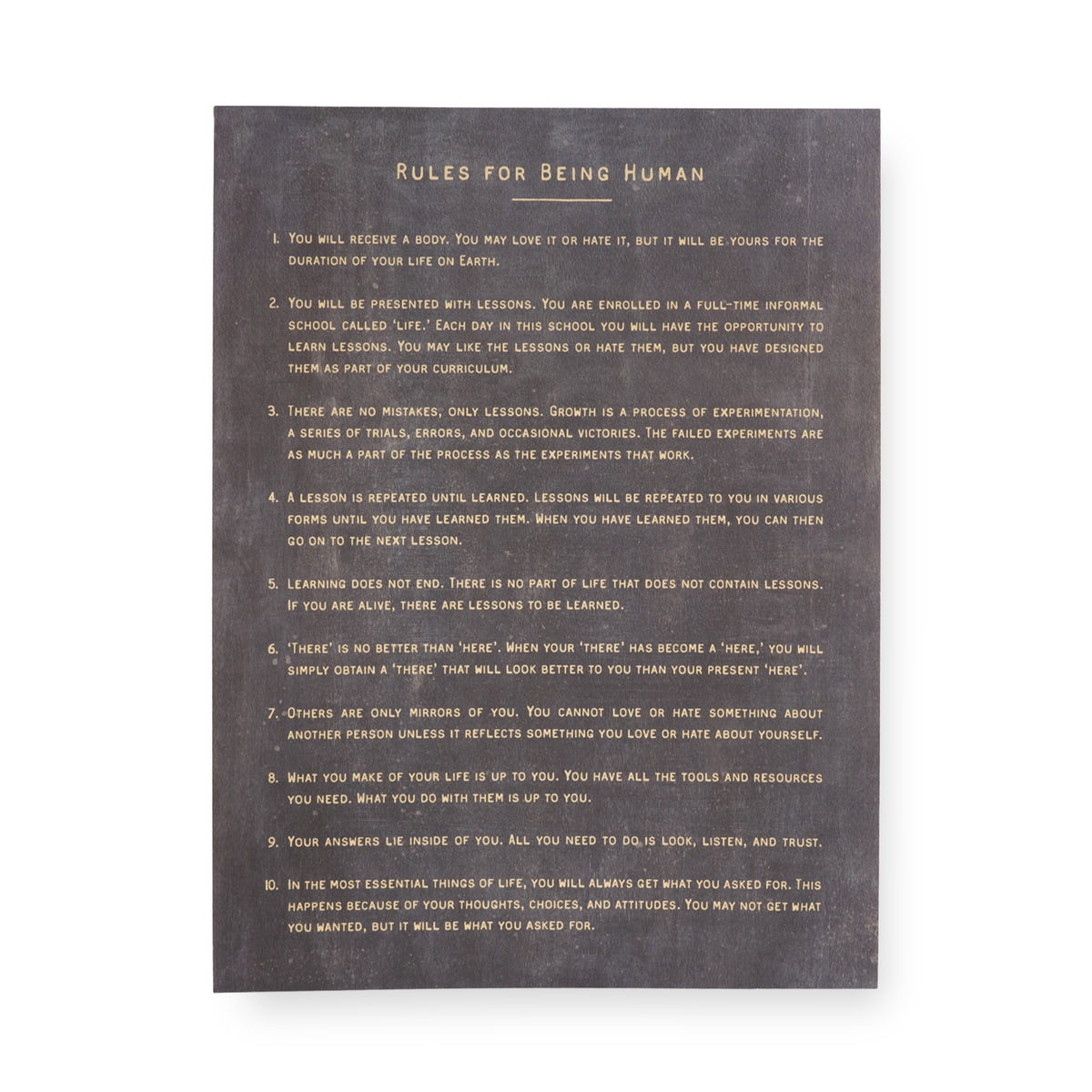Rules For Being Human Art Poster
