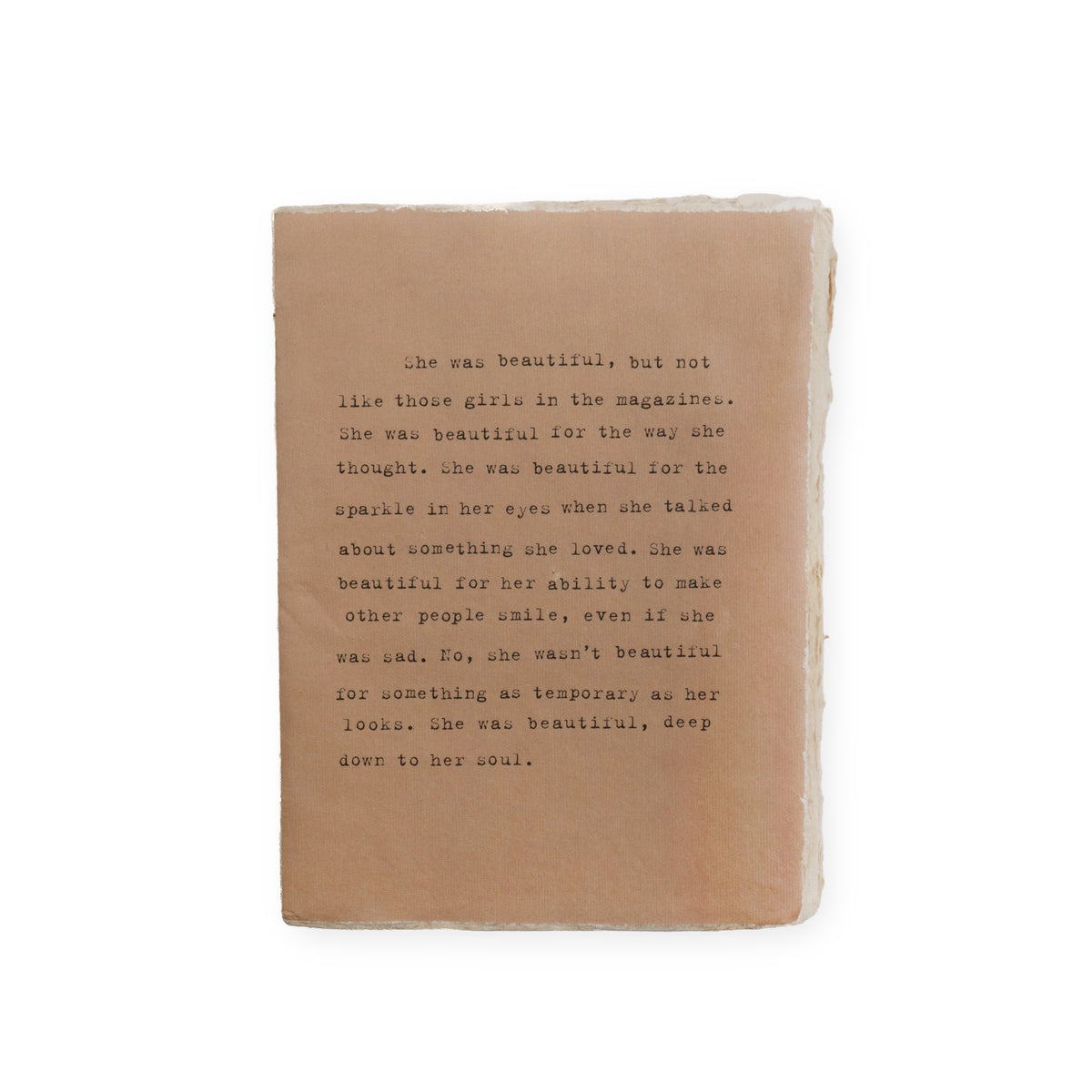 She Was Beautiful Large Deckled Edge Notebook - Clay