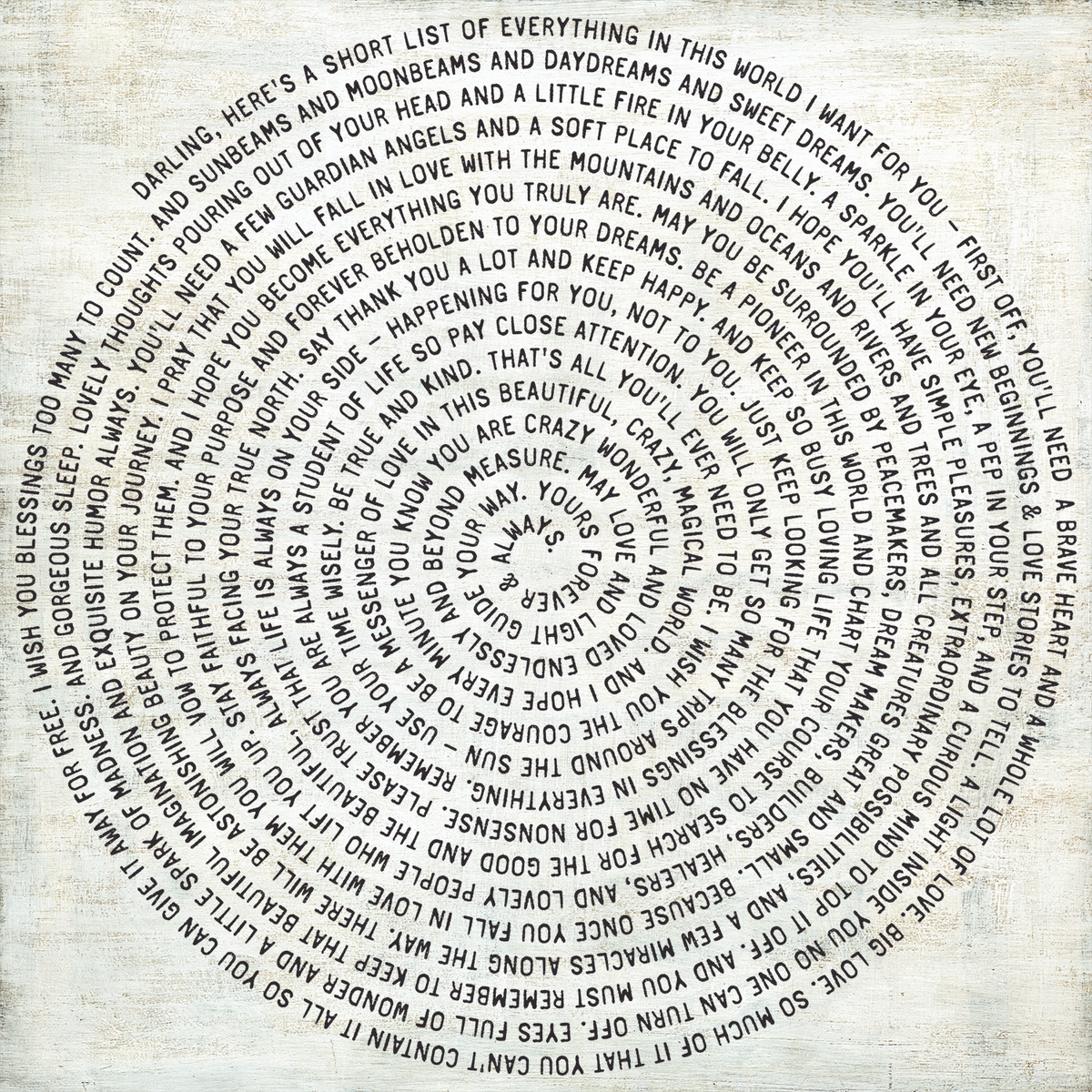 Darling, Here's A Short List Art Print in Black Font