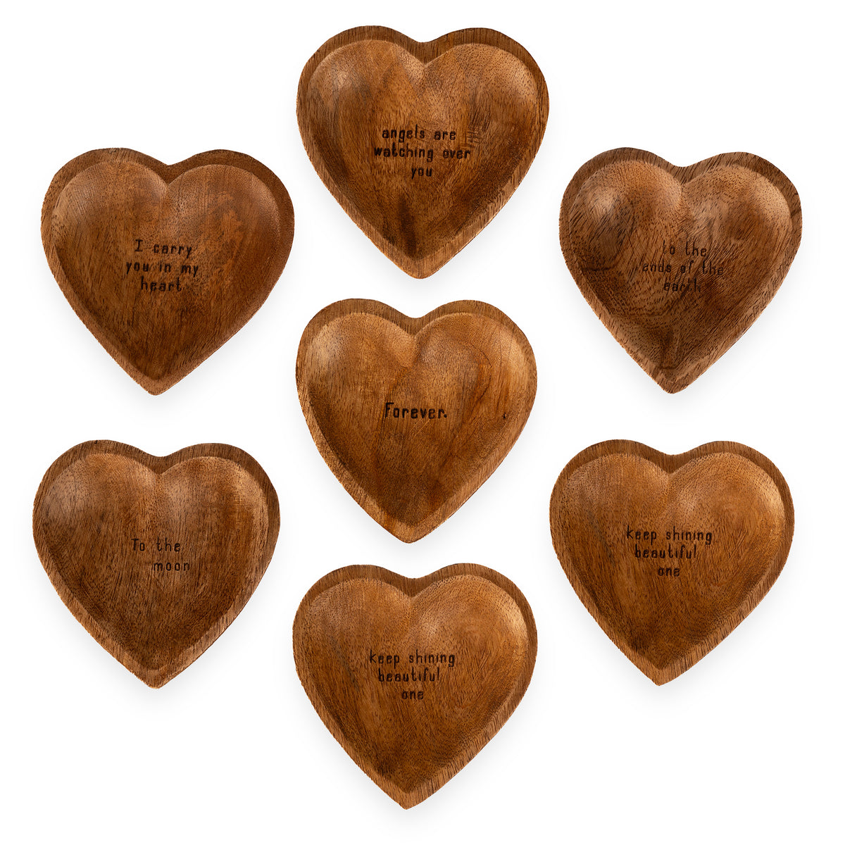 Wood Heart Trinket Tray