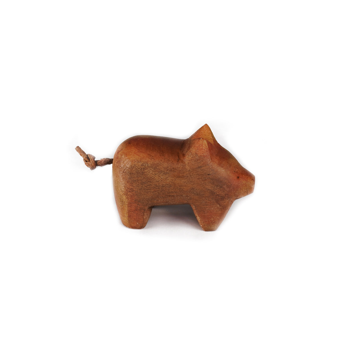 Hand Carved Wooden Pig