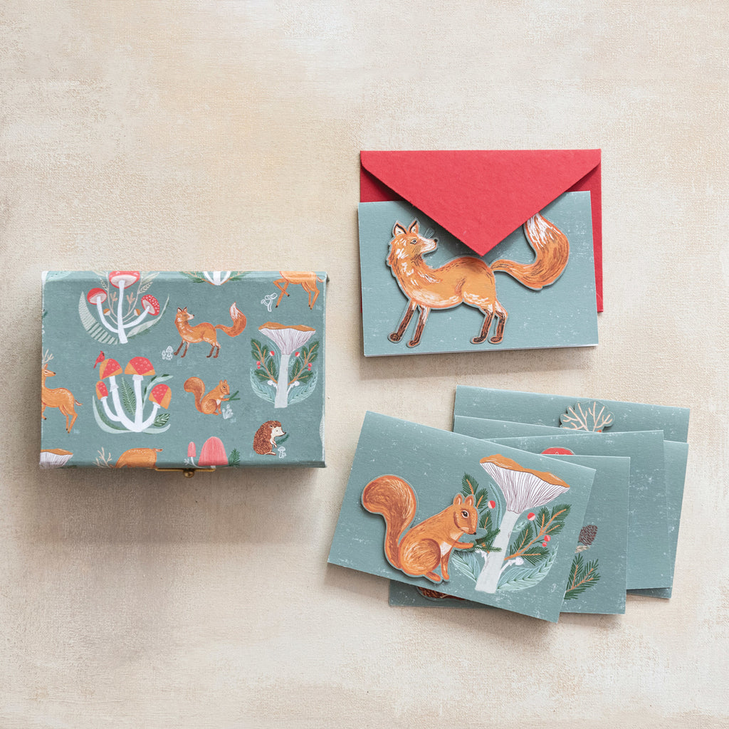 Diecut Christmas Cards with Envelopes - Boxed Set of 6