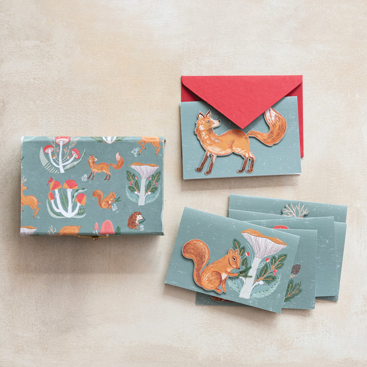 Diecut Christmas Cards with Envelopes - Boxed Set of 6