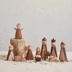 Wood Finish Resin Nativity - Boxed Set of 11