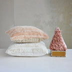 Square Faux Fur Pillow with Channel Stitch