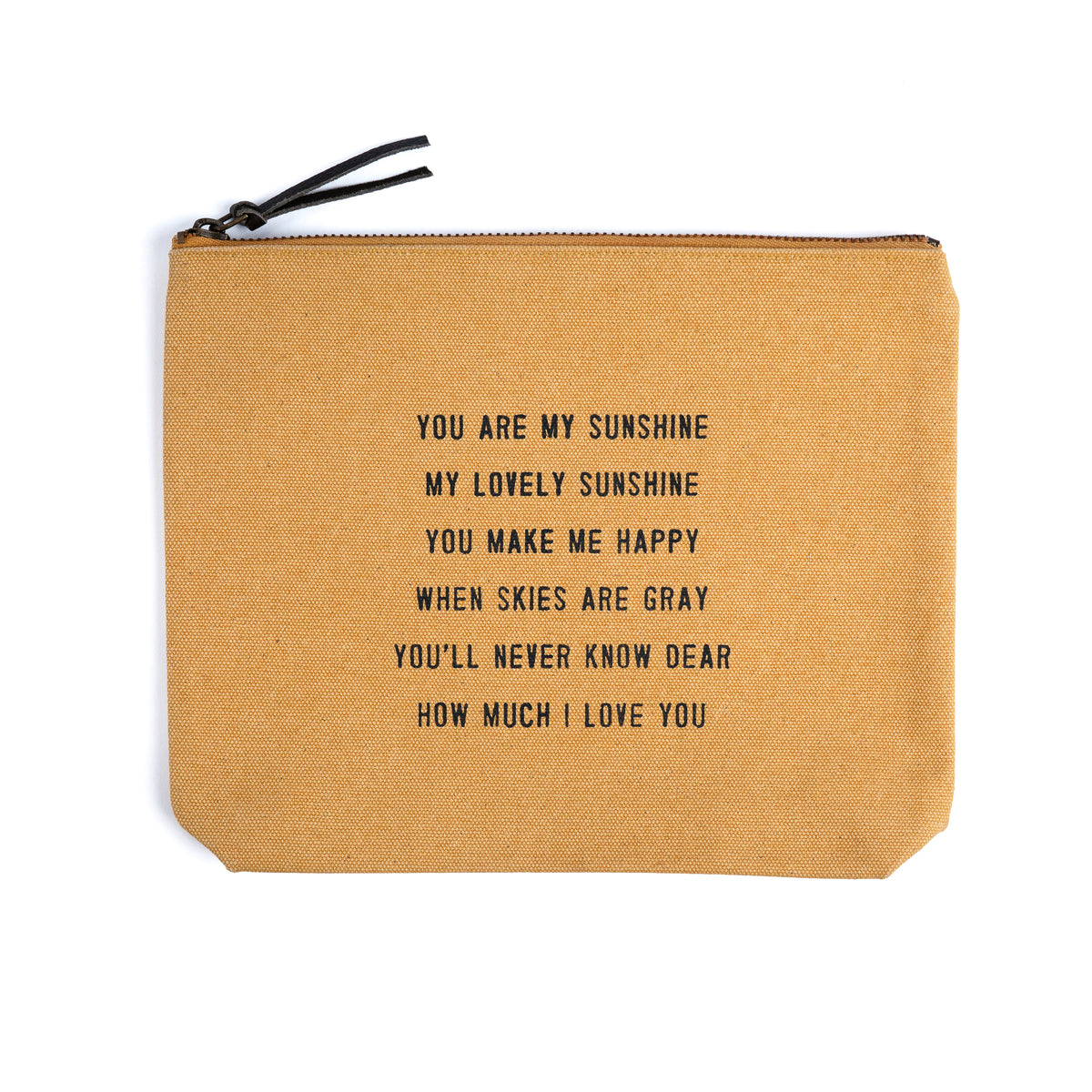 You Are My Sunshine Canvas Zip Bag - Sunflower
