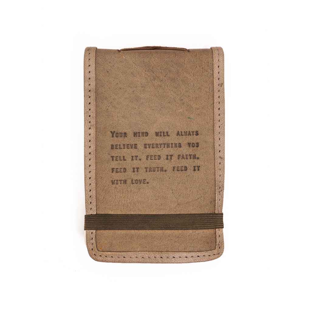 Faith Truth Love Mini Signature Leather Journal - Stone