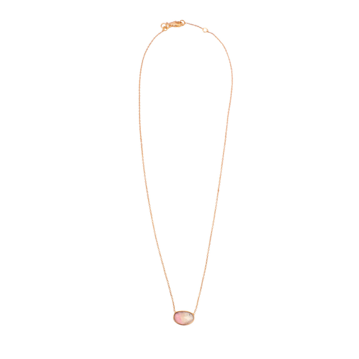 Watermelon Tourmaline Necklace - 16" + 2" Extender vary