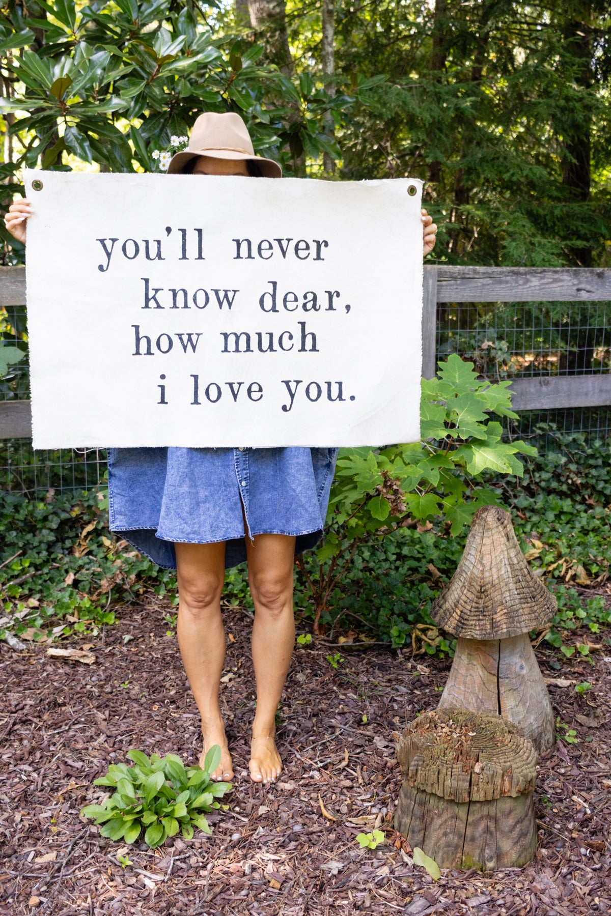 You'll Never Know Dear Hand Painted Wall Tarp - 37x25