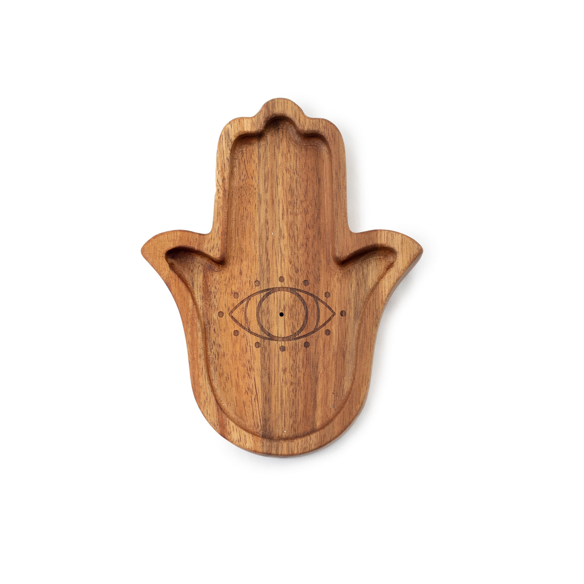 Wooden Hamsa Hand Dish