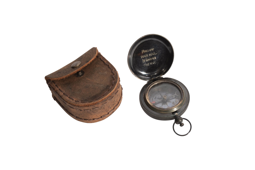 Compass with Leather Pouch