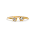 Gold Plated White Stone Dual Ring