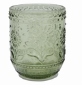 Embossed Drinking Glass - Green