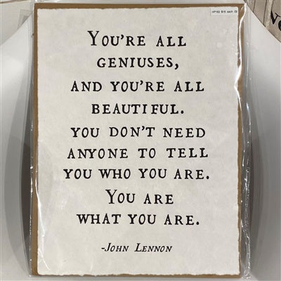 ***You're All Geniuses Handmade Paper Print - 12x16