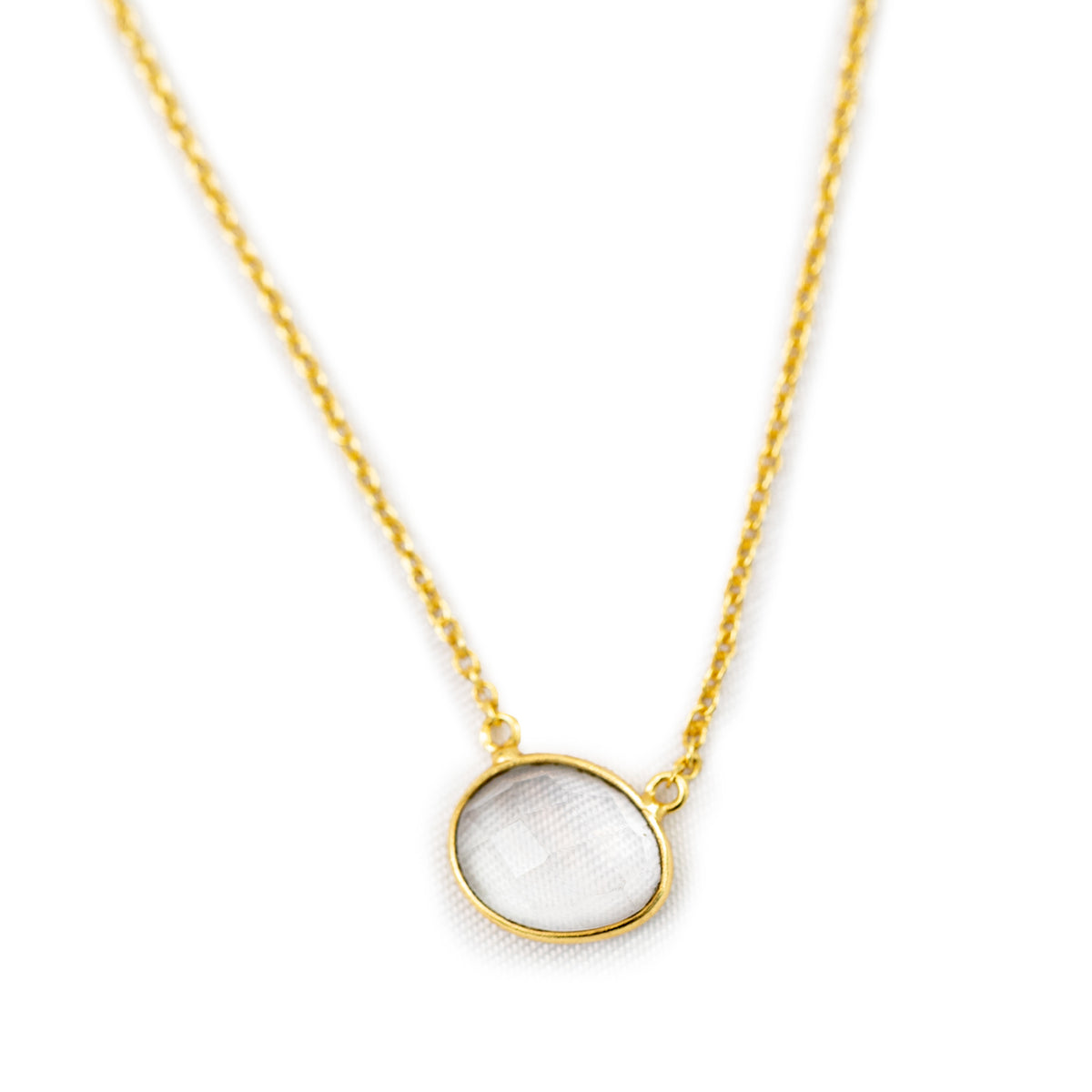 ***Clear Quartz Necklace- Gold Plated Brass