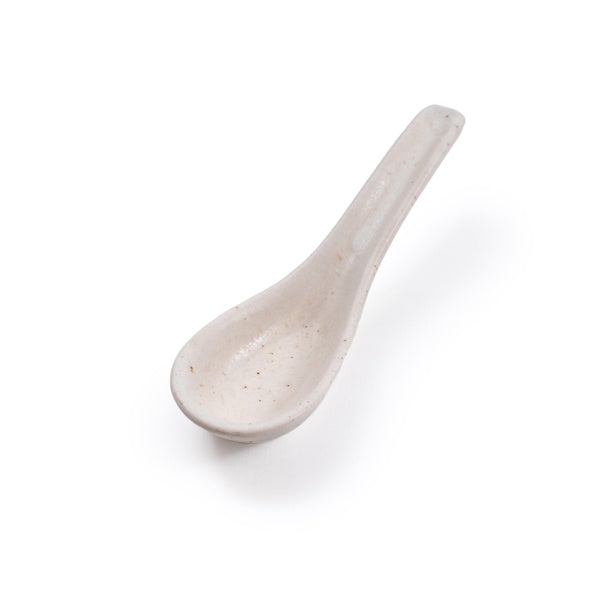 Ribbed Ceramic Speckled Soup Spoon - 4.5in